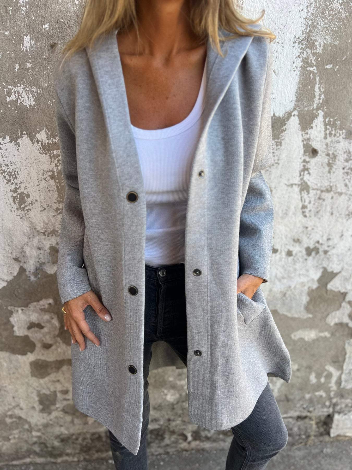 Xènia Enciso™ Casual single breasted jacket with hood