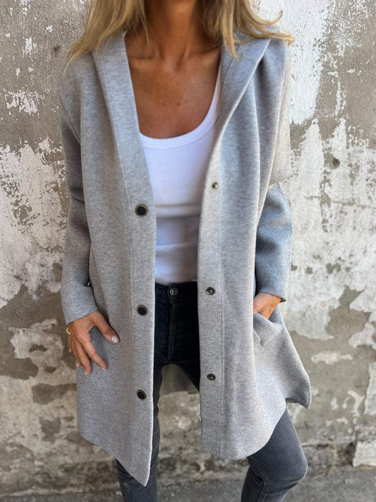 Xènia Enciso™ Casual single breasted jacket with hood