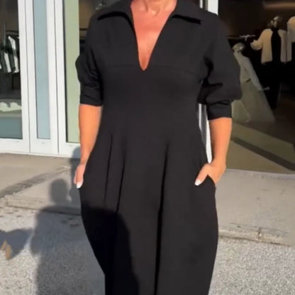 Zarina Sassano™ V-Neck Midi Dress