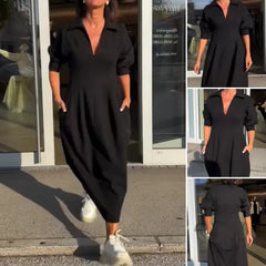 Zarina Sassano™ V-Neck Midi Dress