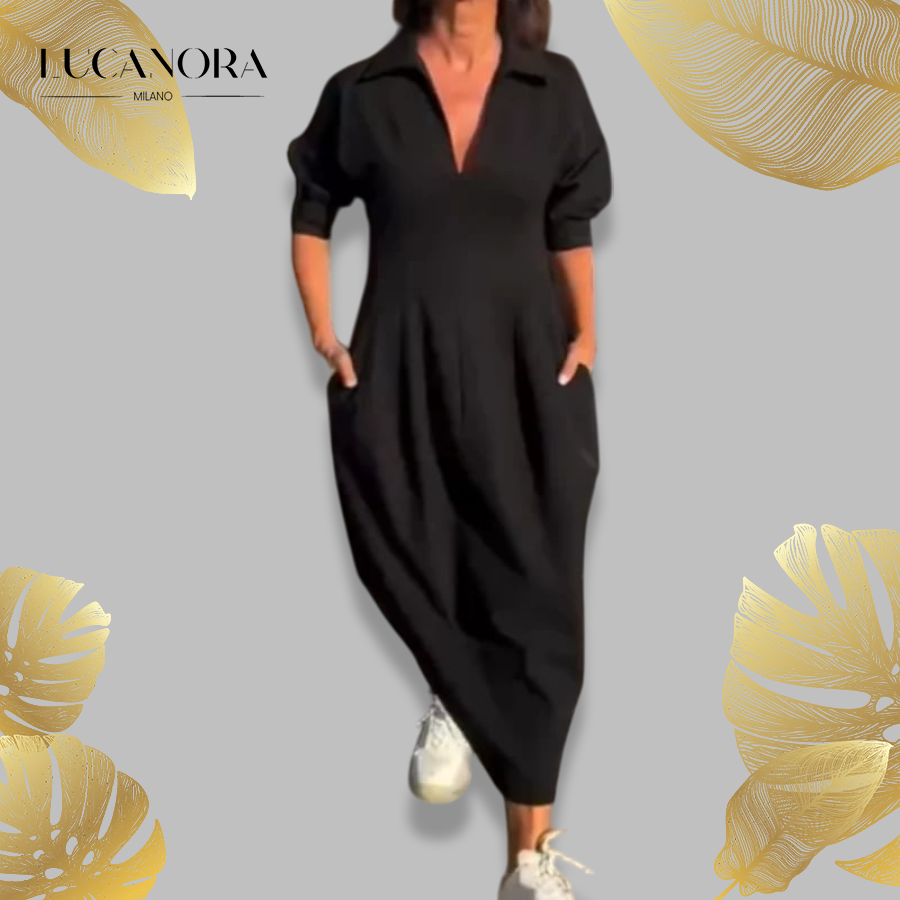 Zarina Sassano™ V-Neck Midi Dress
