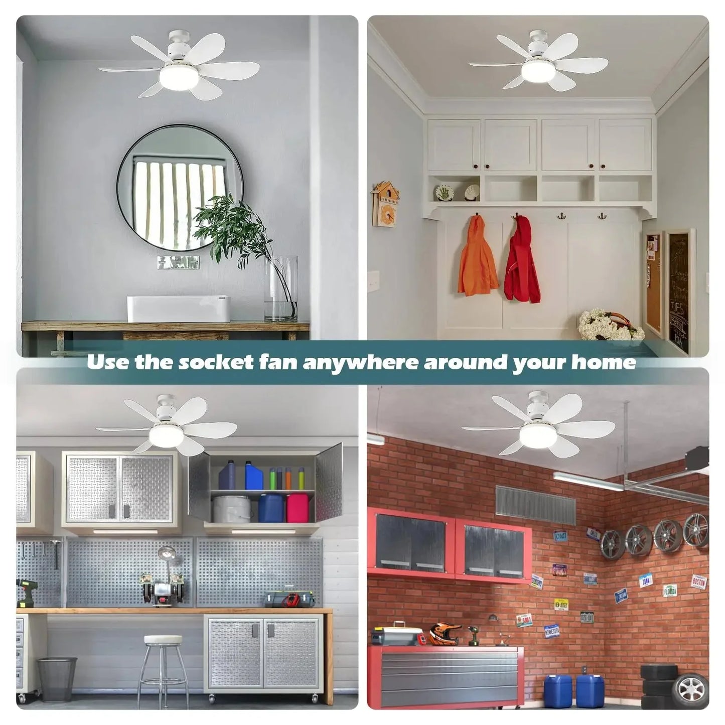 ZephyrAir™ Portable ceiling fan and light 2 in 1