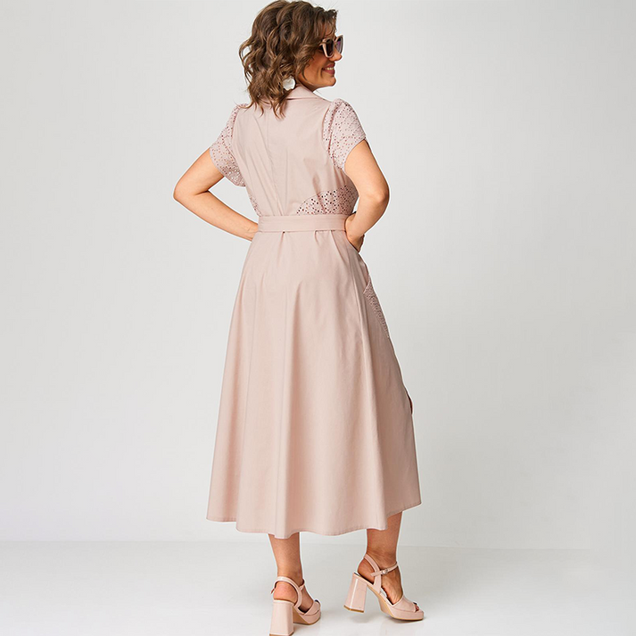 Zosima Bersani™ Dress with V-neck and tie at the waist