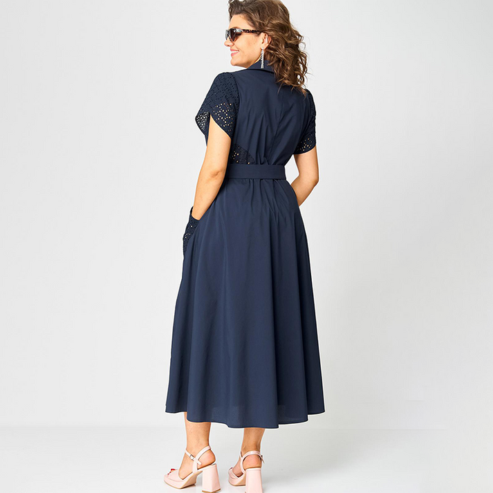 Zosima Bersani™ Dress with V-neck and tie at the waist