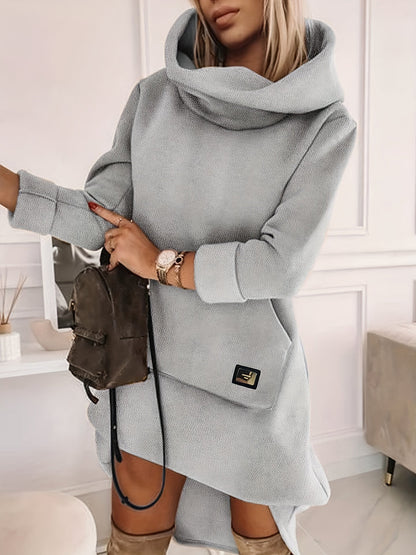 Marion™️ Comfortable sweatshirt dress with a hood