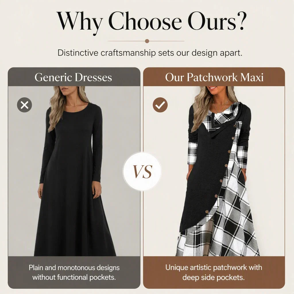 Adelaide Cassese™ Plaid Cowl Neck Maxi Dress for Everyday Ease