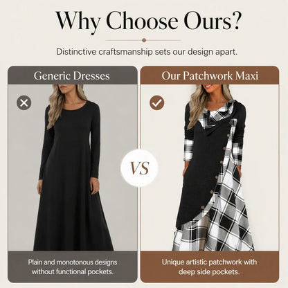 Adelaide Cassese™ Plaid Cowl Neck Maxi Dress for Everyday Ease