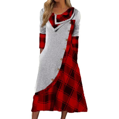 Adelaide Cassese™ Plaid Cowl Neck Maxi Dress for Everyday Ease