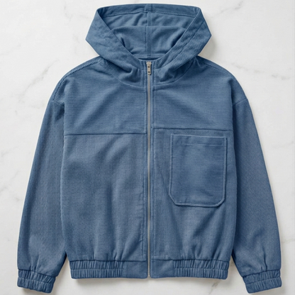 Adele Mariani™ Zip-Up Corduroy Hooded Jacket