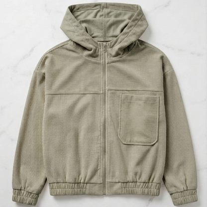 Adele Mariani™ Zip-Up Corduroy Hooded Jacket