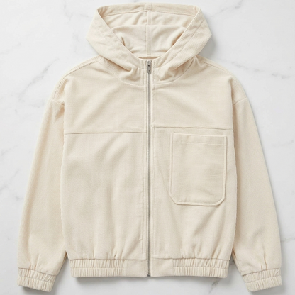 Adele Mariani™ Zip-Up Corduroy Hooded Jacket