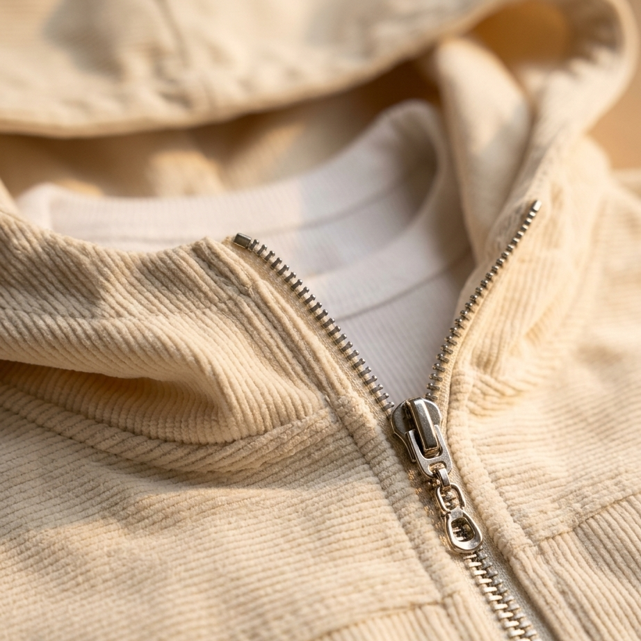 Adele Mariani™ Zip-Up Corduroy Hooded Jacket