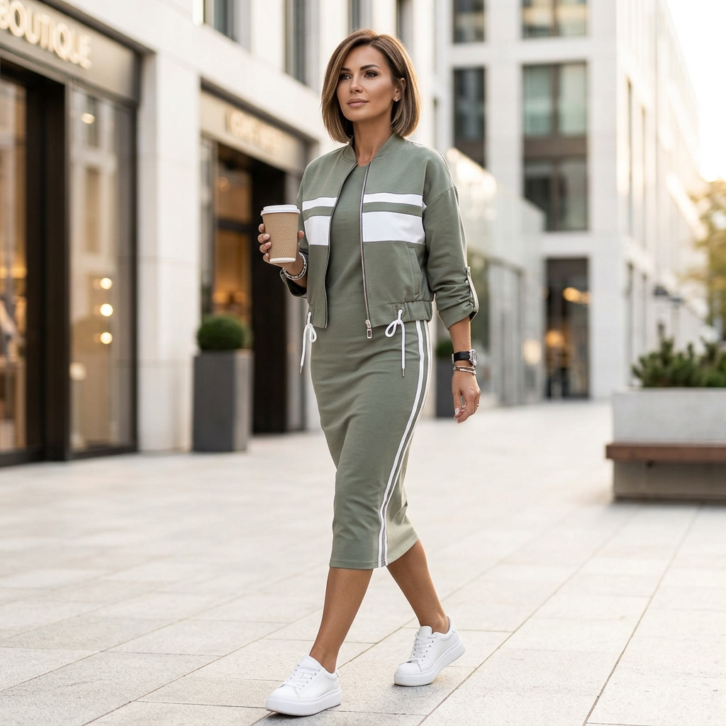 Adriana Abbondanza™ Cozy Sweatsuit Dress Set for Effortless Style