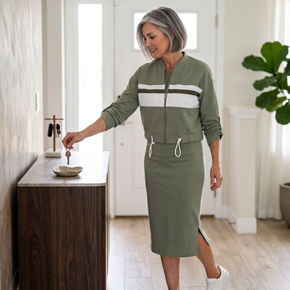 Adriana Abbondanza™ Cozy Sweatsuit Dress Set for Effortless Style