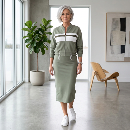 Adriana Abbondanza™ Cozy Sweatsuit Dress Set for Effortless Style