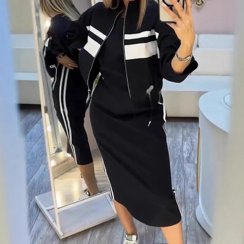 Adriana Abbondanza™ Cozy Sweatsuit Dress Set for Effortless Style