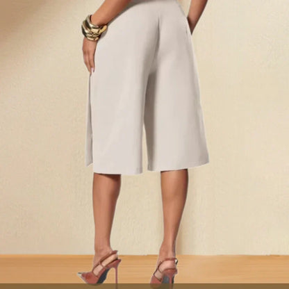 Adriana Della Valle™ Elegant Wide Leg Culottes with Front Tie