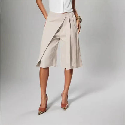 Adriana Della Valle™ Elegant Wide Leg Culottes with Front Tie