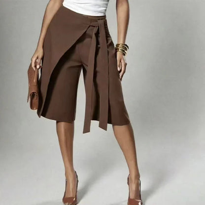 Adriana Della Valle™ Elegant Wide Leg Culottes with Front Tie