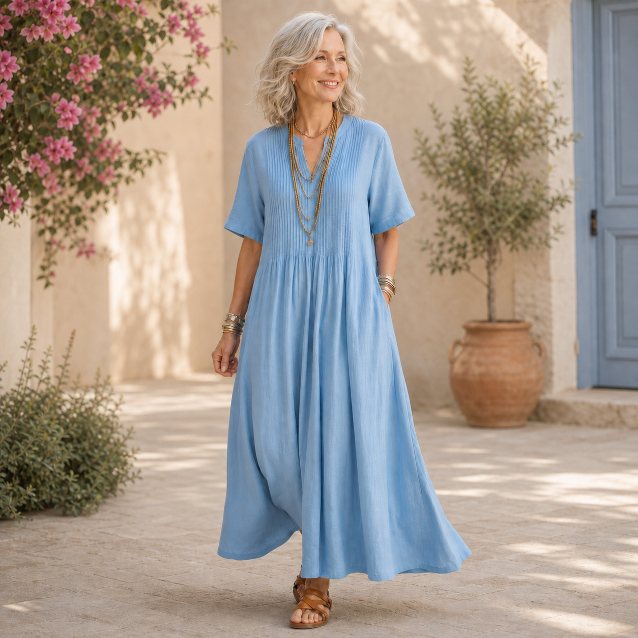Adriana Palombo™ Breathable Casual Dress for Effortless Summer Style