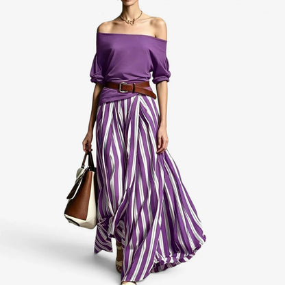 Adriana Romanin™ Striped Maxi Skirt Set for Effortless Summer Style