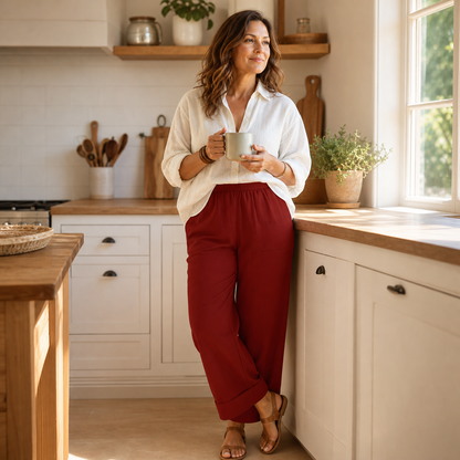 Adriana Turchi™ Comfortable Wide-Leg Trousers with Flattering Fit