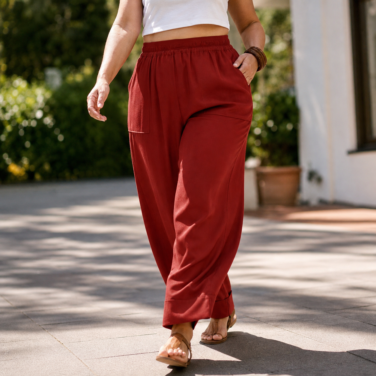 Adriana Turchi™ Comfortable Wide-Leg Trousers with Flattering Fit
