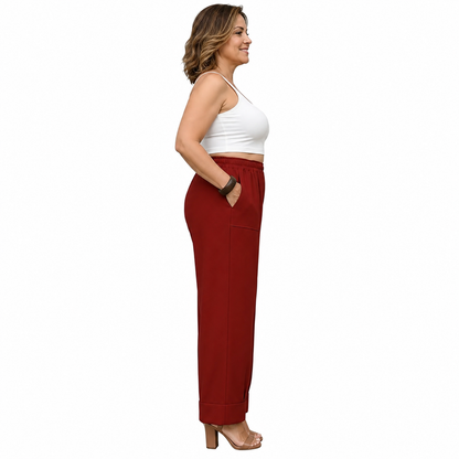 Adriana Turchi™ Comfortable Wide-Leg Trousers with Flattering Fit