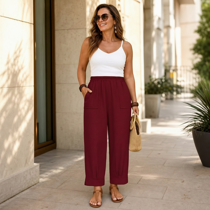 Adriana Turchi™ Comfortable Wide-Leg Trousers with Flattering Fit