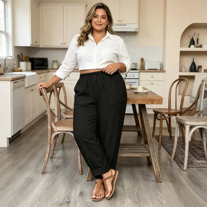 Adriana Turchi™ Comfortable Wide-Leg Trousers with Flattering Fit