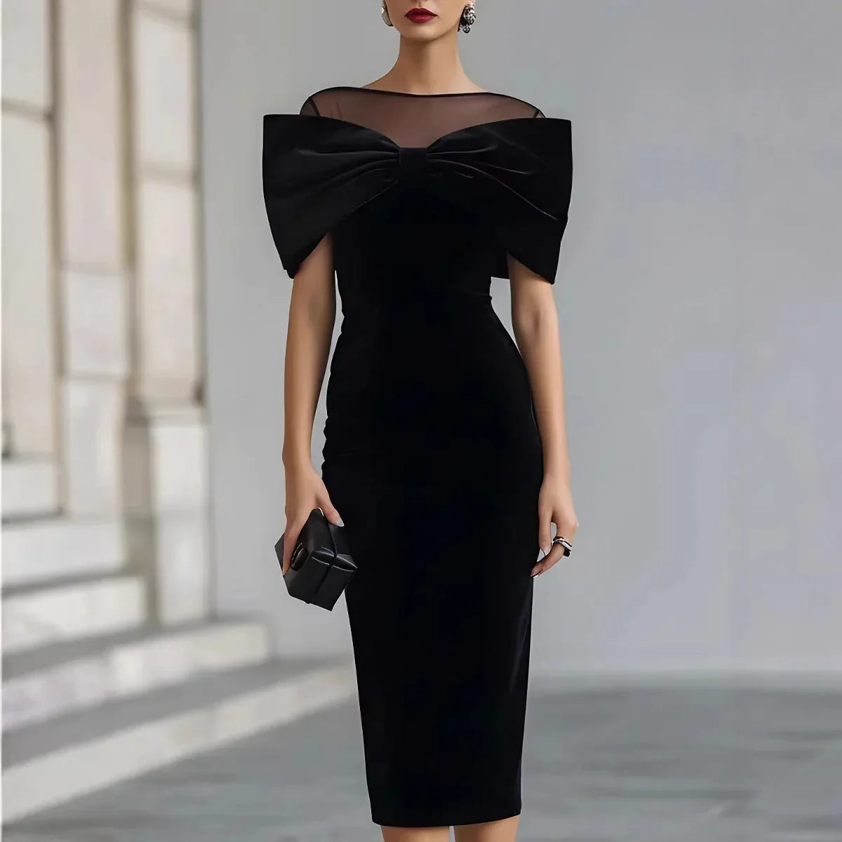 Agata Barbieri™ Flattering Black Dress for Effortless Glamour