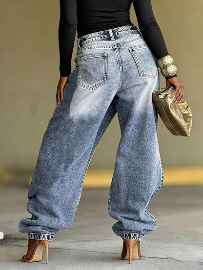 Agata Barchetti™ Split Hem Patchwork Jeans for Standout Style