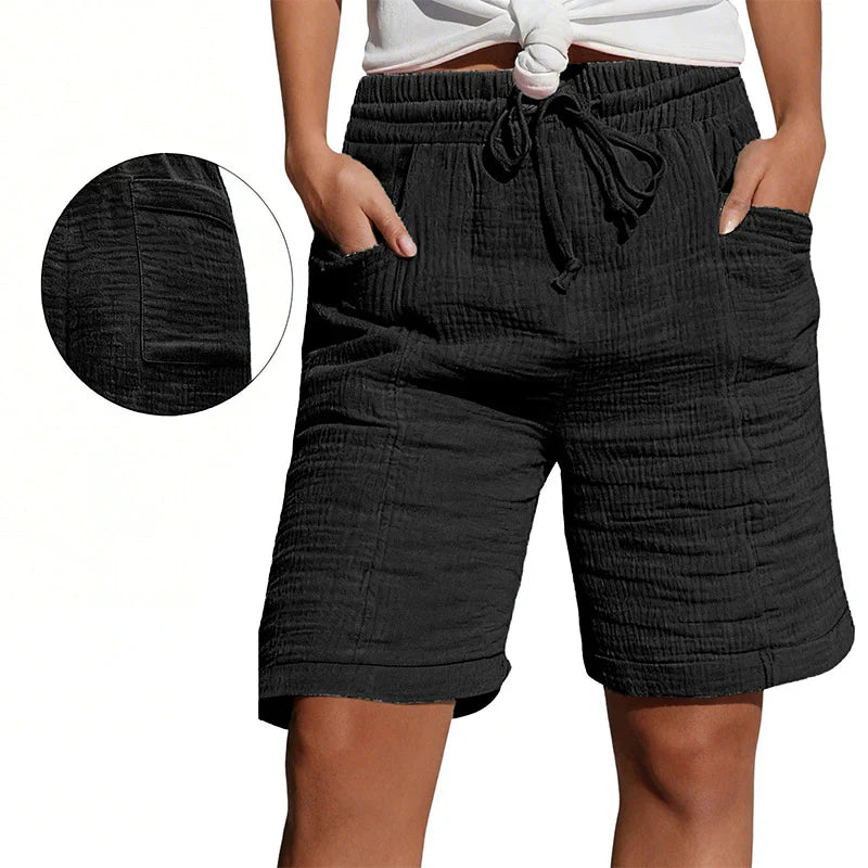 Agata Gaetani™ Breathable Elastic Waist Shorts for Women