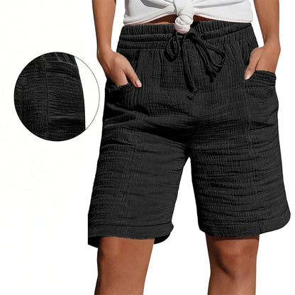 Agata Gaetani™ Breathable Elastic Waist Shorts for Women