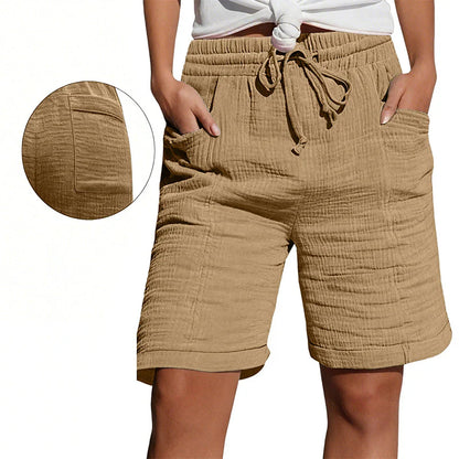 Agata Gaetani™ Breathable Elastic Waist Shorts for Women
