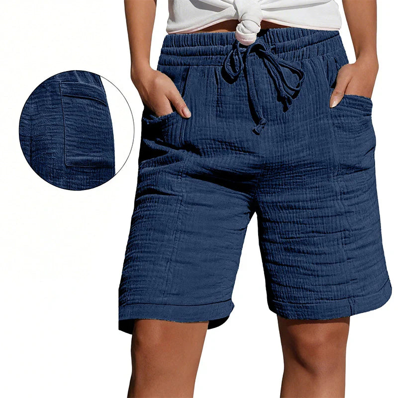 Agata Gaetani™ Breathable Elastic Waist Shorts for Women
