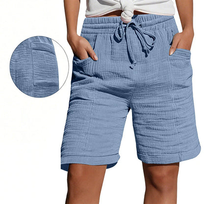 Agata Gaetani™ Breathable Elastic Waist Shorts for Women