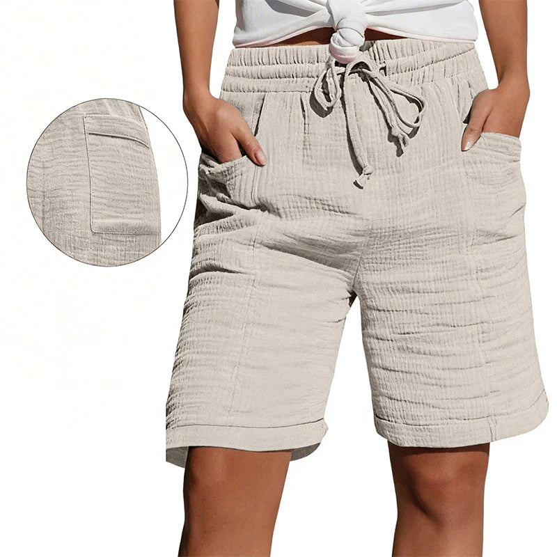 Agata Gaetani™ Breathable Elastic Waist Shorts for Women