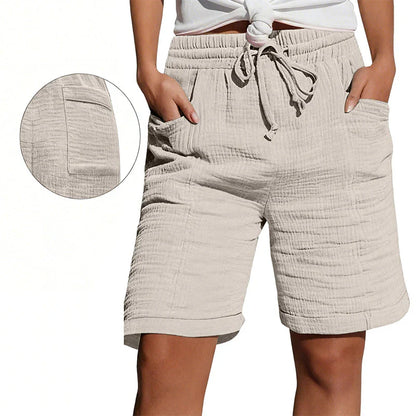 Agata Gaetani™ Breathable Elastic Waist Shorts for Women
