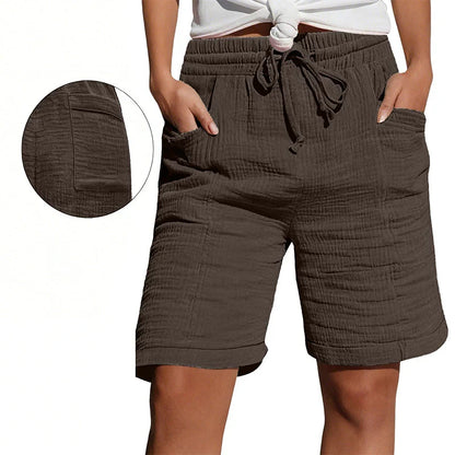 Agata Gaetani™ Breathable Elastic Waist Shorts for Women