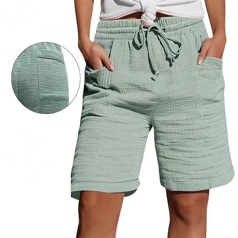 Agata Gaetani™ Breathable Elastic Waist Shorts for Women