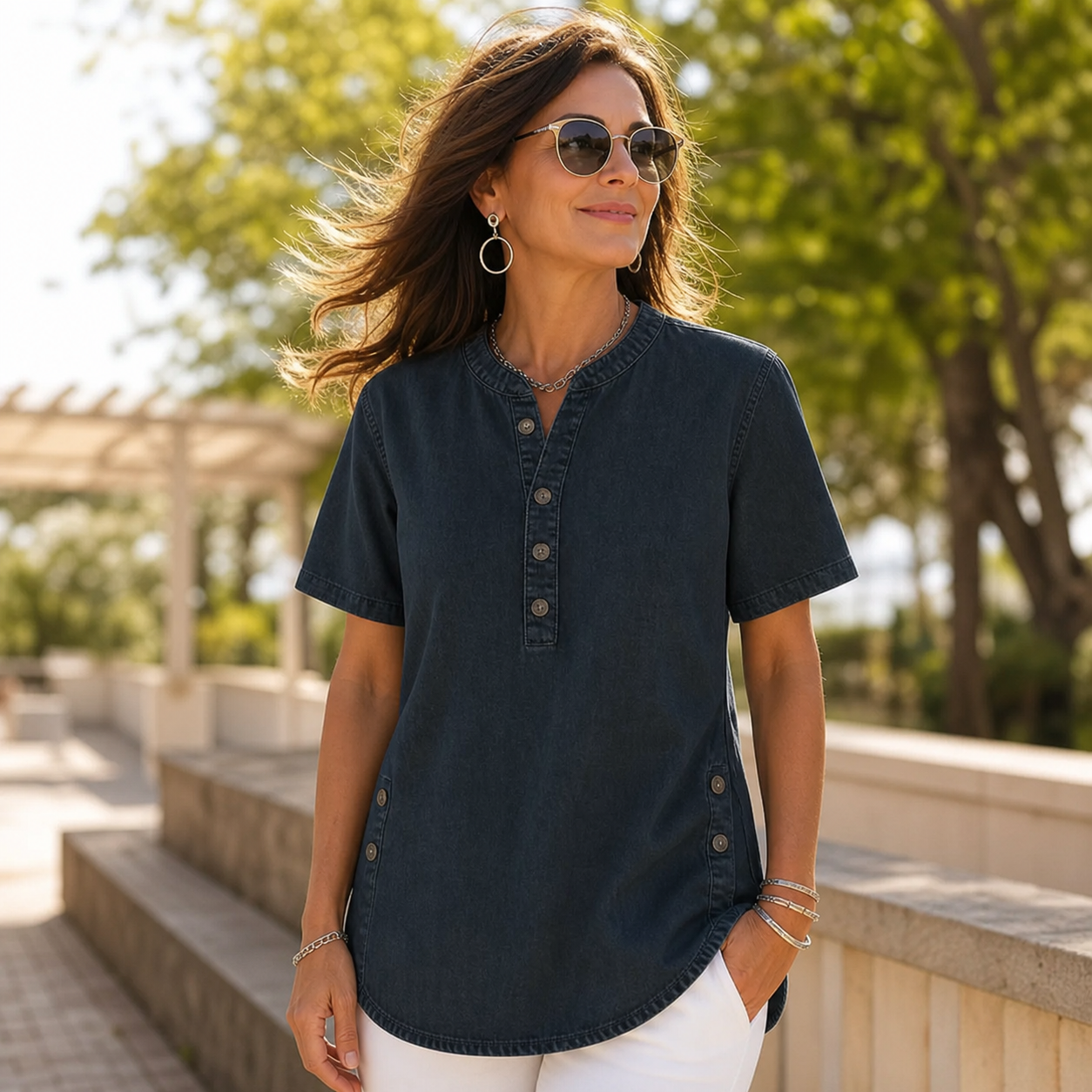 Agata Pietrosanti™ Light V-Neck Tunic for Effortless Comfort