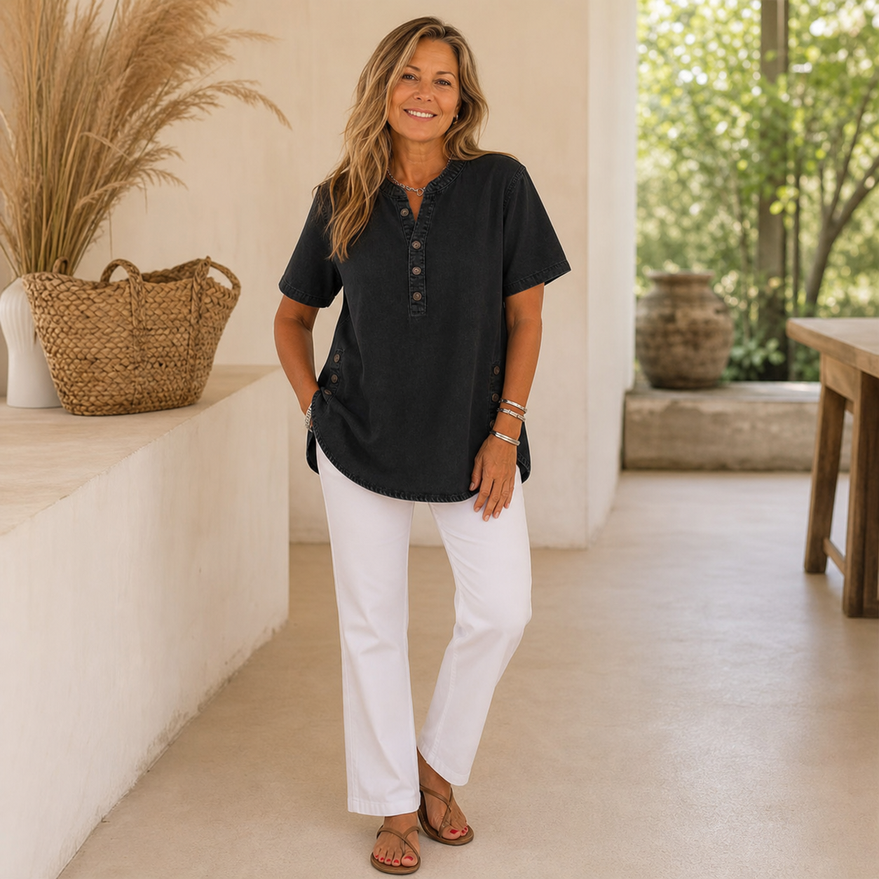 Agata Pietrosanti™ Light V-Neck Tunic for Effortless Comfort