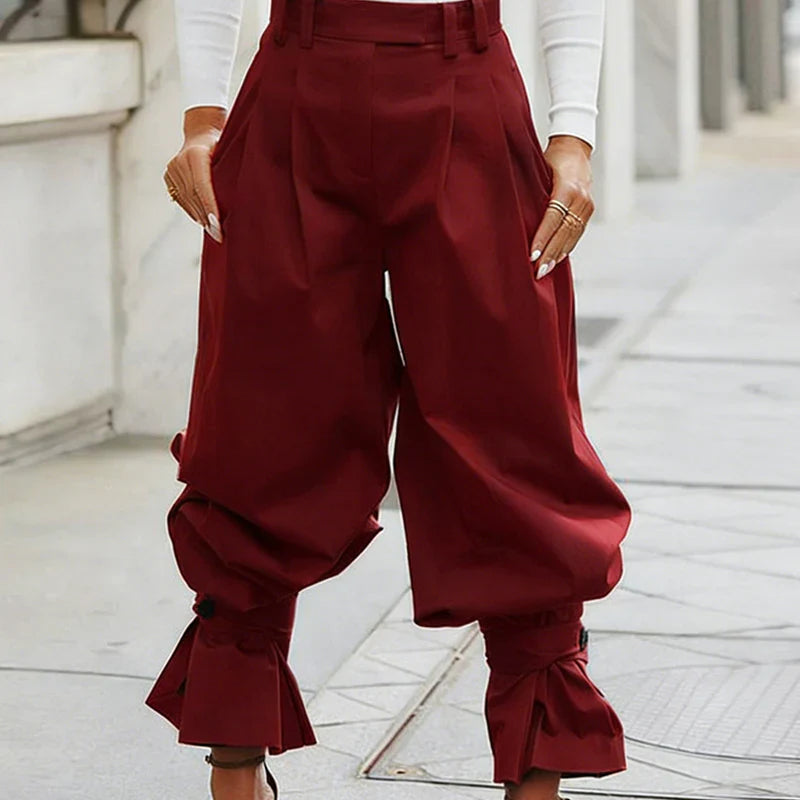 Agata Savorani™ Pleated Wide Leg Pants for Effortless Style