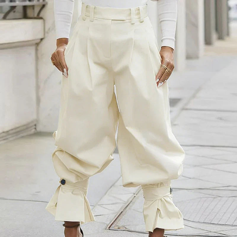 Agata Savorani™ Pleated Wide Leg Pants for Effortless Style