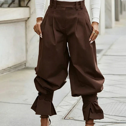 Agata Savorani™ Pleated Wide Leg Pants for Effortless Style