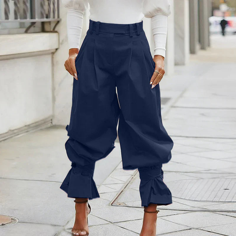 Agata Savorani™ Pleated Wide Leg Pants for Effortless Style