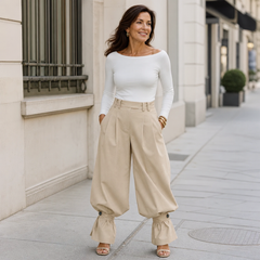 Agata Savorani™ Pleated Wide Leg Pants for Effortless Style