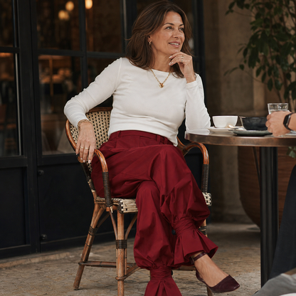 Agata Savorani™ Pleated Wide Leg Pants for Effortless Style