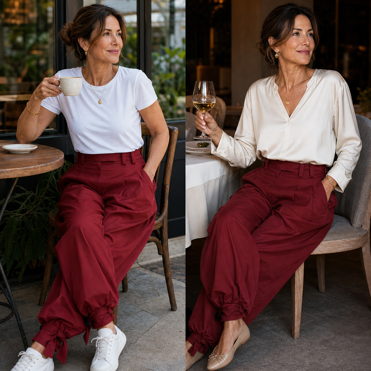 Agata Savorani™ Pleated Wide Leg Pants for Effortless Style